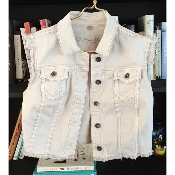 Bullhead Jackets & Blazers - Off-white Bullhead frayed hem vest